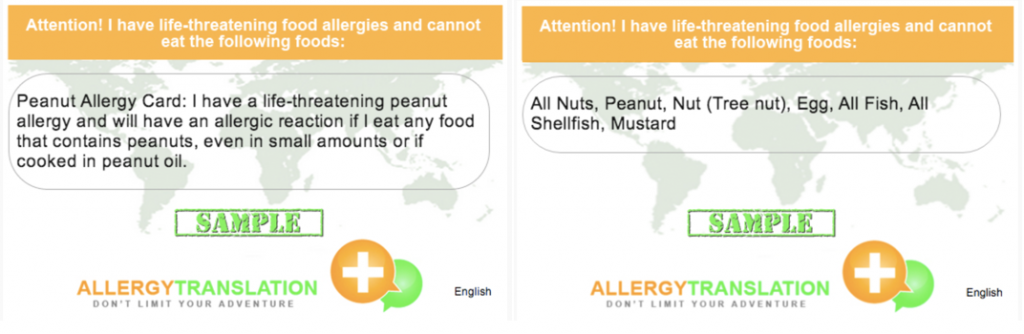 Carte Allergy Translation
