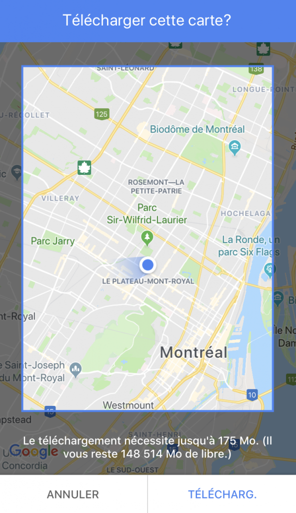 Google Maps carte hors connexion 